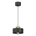 Candeeiro suspenso MARTI 1xE27/15W/230V preto/dourado