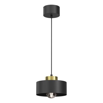 Candeeiro suspenso MARTI 1xE27/15W/230V preto/dourado