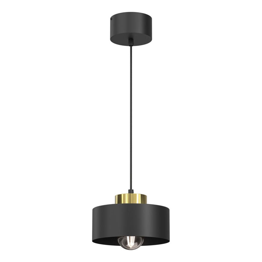 Candeeiro suspenso MARTI 1xE27/15W/230V preto/dourado