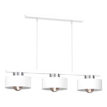 Candeeiro suspenso MARTI 3xE27/15W/230V branco/cromado brilhante