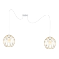 Candeeiro suspenso MATT 2xE27/60W/230V aranha branco/dourado