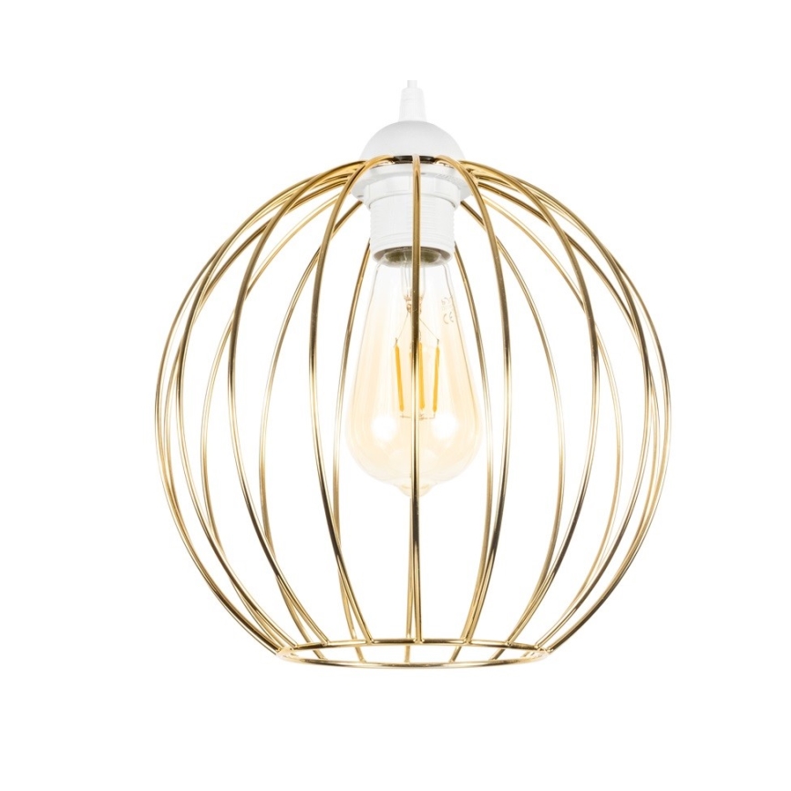 Candeeiro suspenso MATT 2xE27/60W/230V aranha branco/dourado