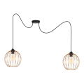 Candeeiro suspenso MATT 2xE27/60W/230V aranha preto/cobre