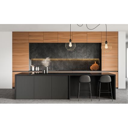 Candeeiro suspenso MATT 2xE27/60W/230V aranha preto/dourado