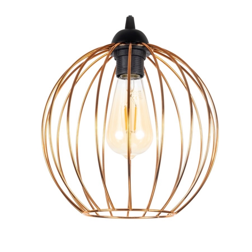 Candeeiro suspenso MATT 3xE27/60W/230V aranha preto/cobre