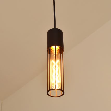 Candeeiro suspenso MELODY 3xE27/15W/230V preto