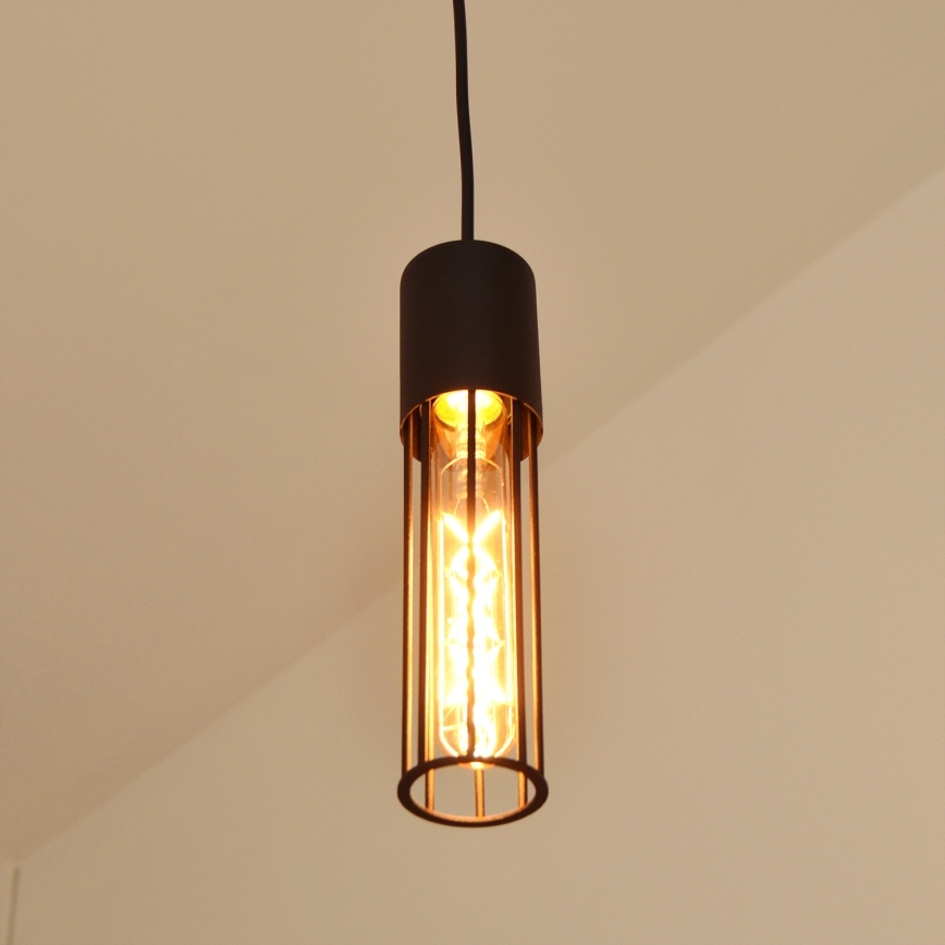 Candeeiro suspenso MELODY 3xE27/15W/230V preto