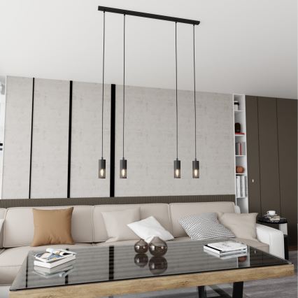 Candeeiro suspenso MELT 4xE14/10W/230V preto