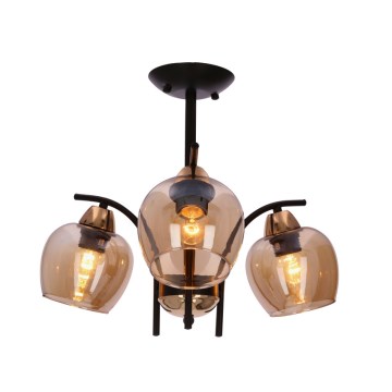Candeeiro suspenso MERRA 3xE27/40W/230V preto/bege