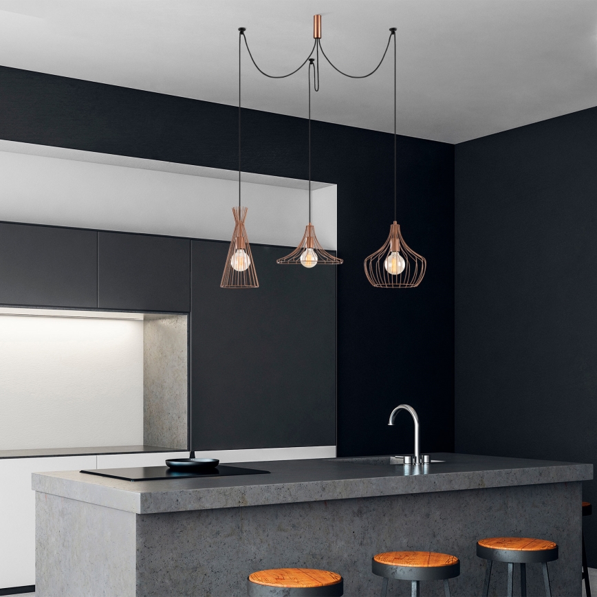 Candeeiro suspenso MEZOPOTAMYA 3xE27/40W/230V aranha