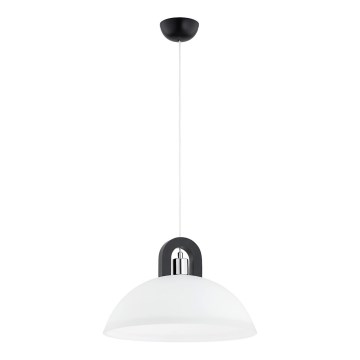 Candeeiro suspenso MIGOT 1xE27/15W/230V preto/cromado brilhante