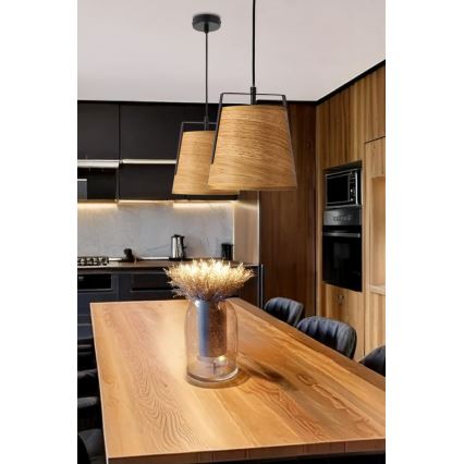 Candeeiro suspenso MILBURY 1xE27/40W/230V castanho