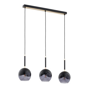 Candeeiro suspenso MILTONA 3xE27/60W/230V preto/cinzento