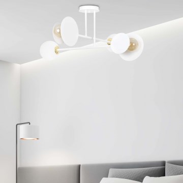 Candeeiro suspenso MINERVA 2xE27/15W + 2xE14/10W/230V branco