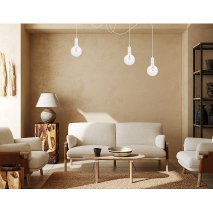 Candeeiro suspenso MIROS 3xE27/60W/230V aranha branco