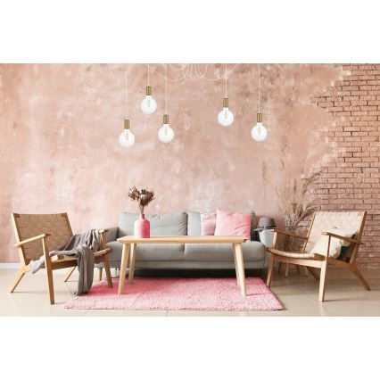 Candeeiro suspenso MIROS 5xE27/60W/230V aranha branco/dourado