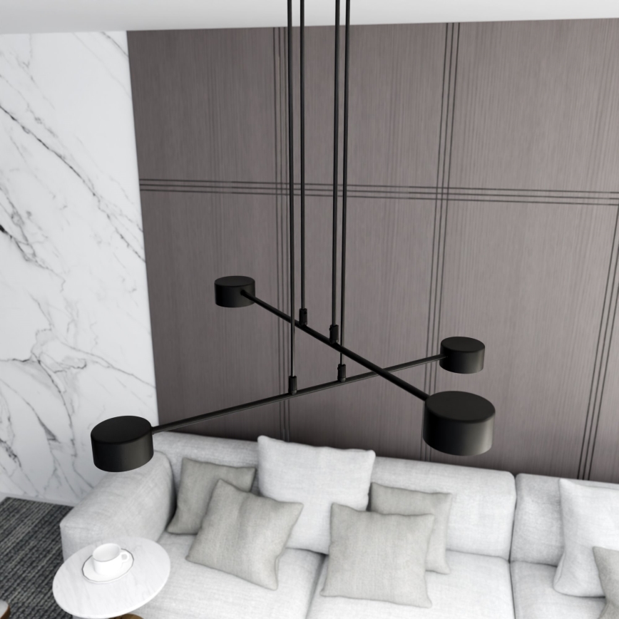 Candeeiro suspenso MODUS 4xGX53/12W/230V preto