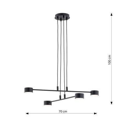 Candeeiro suspenso MODUS 4xGX53/12W/230V preto