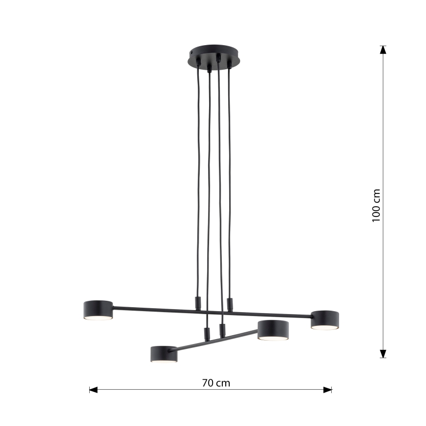 Candeeiro suspenso MODUS 4xGX53/12W/230V preto