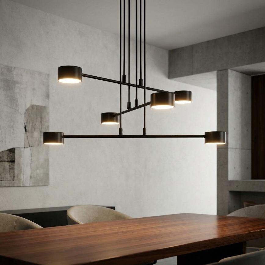 Candeeiro suspenso MODUS 6xGX53/10W/230V preto