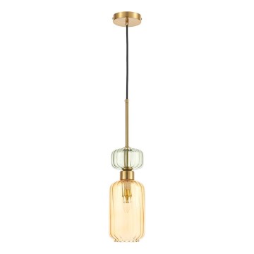 Candeeiro suspenso MOLLY 1xE14/40W/230V diâmetro 12 cm dourado/laranja/verde