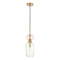 Candeeiro suspenso MOLLY 1xE14/40W/230V diâmetro 12 cm dourado/verde/rosa