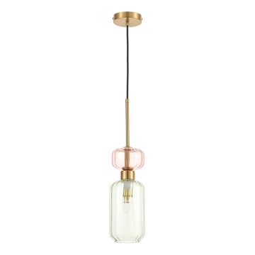 Candeeiro suspenso MOLLY 1xE14/40W/230V diâmetro 12 cm dourado/verde/rosa
