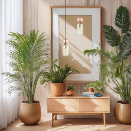 Candeeiro suspenso MOLLY 1xE14/40W/230V diâmetro 12 cm dourado/verde/rosa