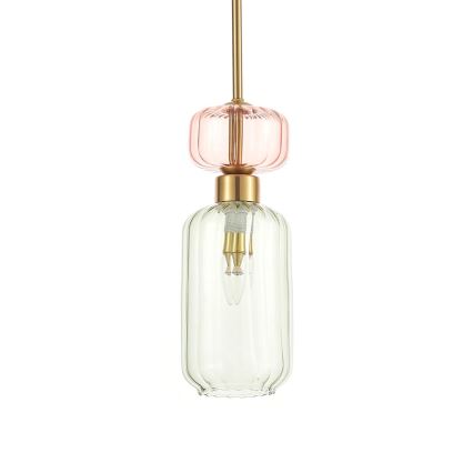 Candeeiro suspenso MOLLY 1xE14/40W/230V diâmetro 12 cm dourado/verde/rosa