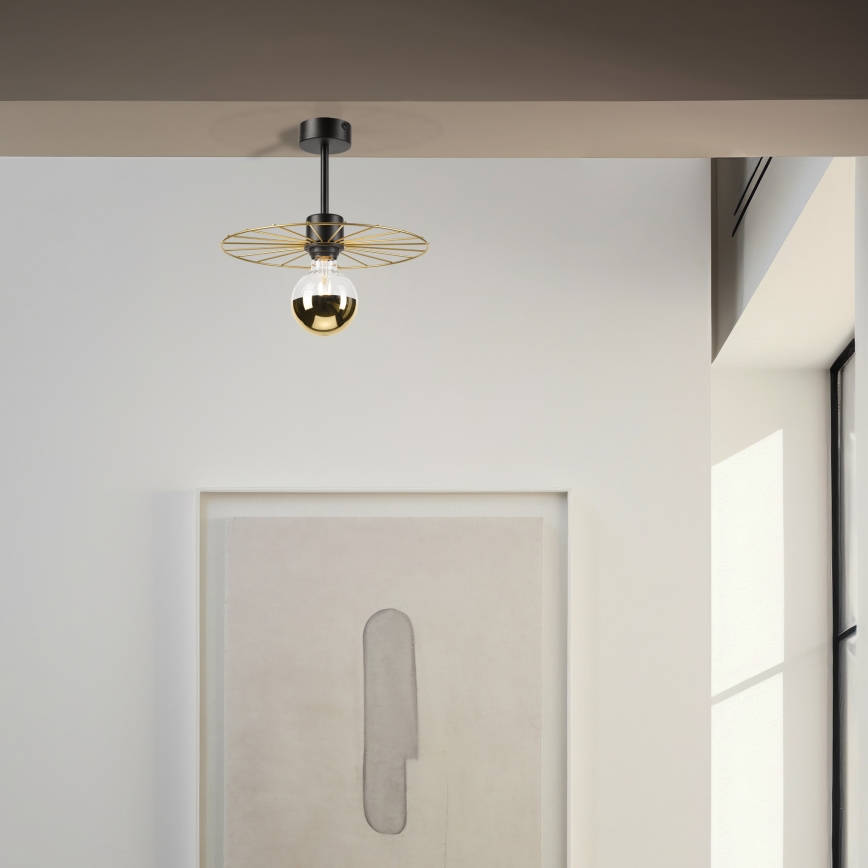 Candeeiro suspenso MONTANA 1xE27/15W/230V diâmetro 30 cm dourado/preto