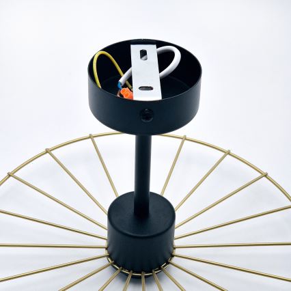 Candeeiro suspenso MONTANA 1xE27/15W/230V diâmetro 30 cm dourado/preto