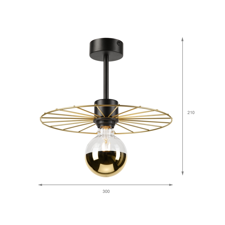 Candeeiro suspenso MONTANA 1xE27/15W/230V diâmetro 30 cm dourado/preto