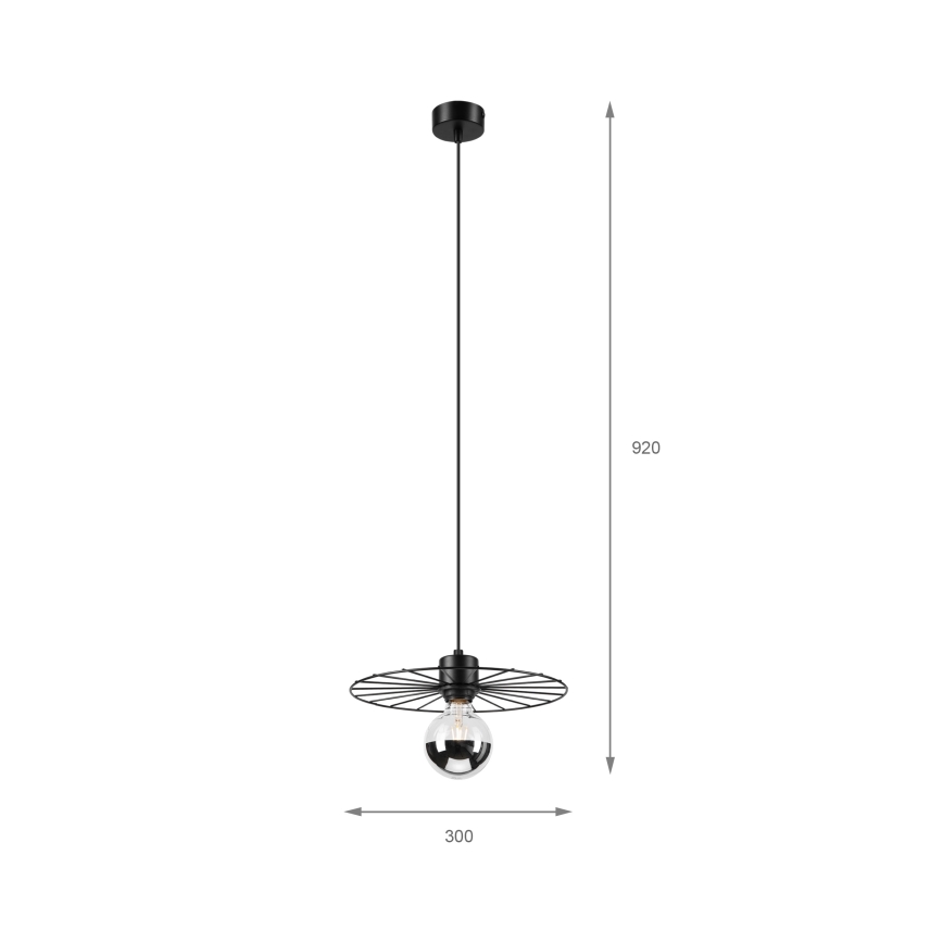 Candeeiro suspenso MONTANA 1xE27/15W/230V diâmetro 30 cm preto