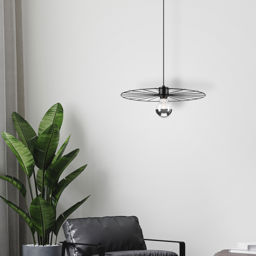Candeeiro suspenso MONTANA 1xE27/15W/230V diâmetro 45 cm preto