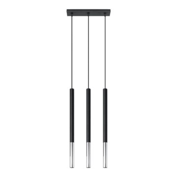 Candeeiro suspenso MOSAIC 3xG9/12W/230V preto/cromado brilhante