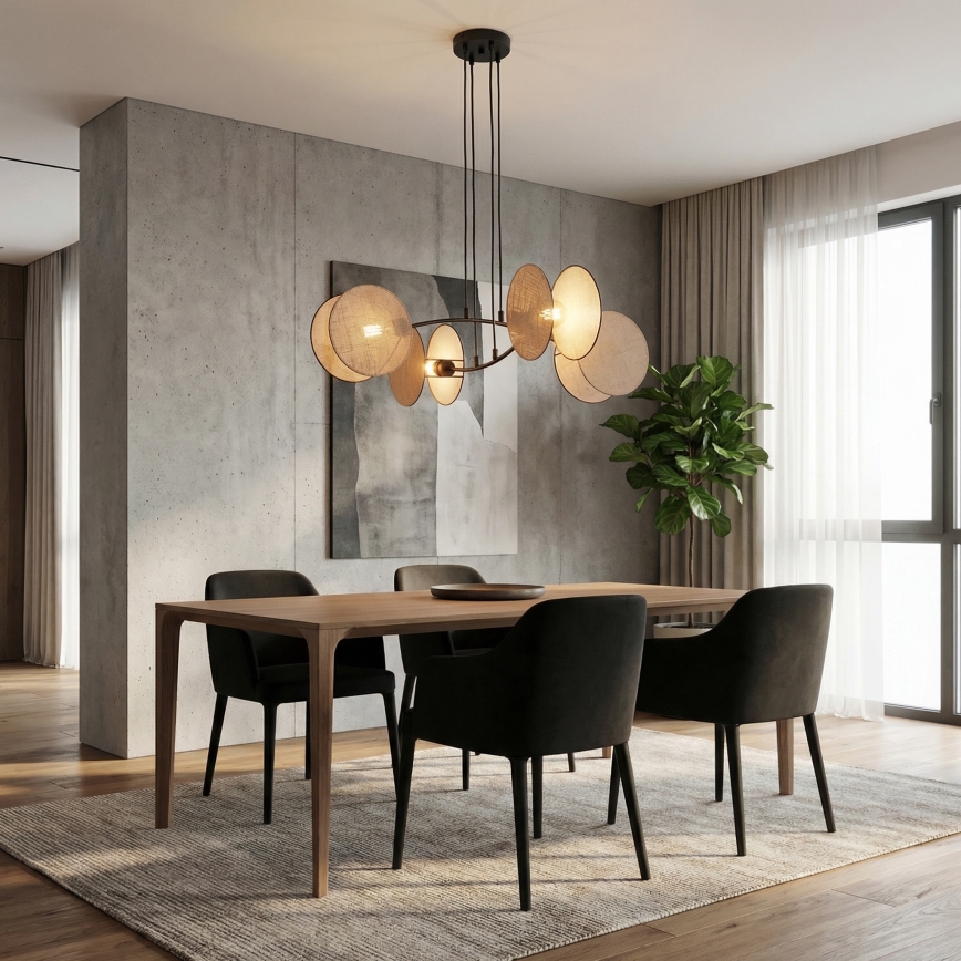 Candeeiro suspenso MOTIF 4xE14/10W/230V bege
