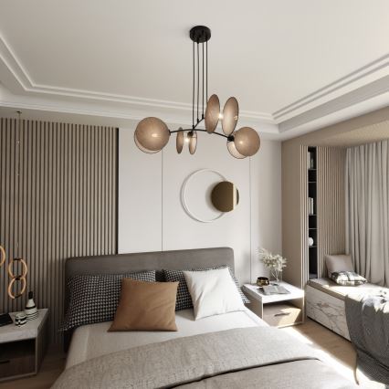 Candeeiro suspenso MOTIF 4xE14/10W/230V bege