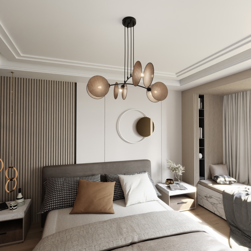 Candeeiro suspenso MOTIF 4xE14/10W/230V bege