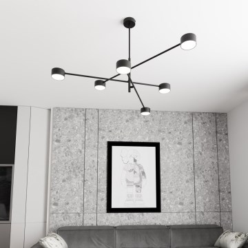 Candeeiro suspenso NATSU 6xGX53/12W/230V preto