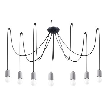 Candeeiro suspenso NESO 7xE27/15W/230V aranha betão