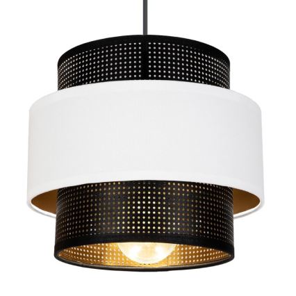 Candeeiro suspenso NESS 3xE27/60W/230V aranha preto/branco