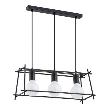 Candeeiro suspenso NETI 3xE27/15W/230V preto