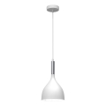 Candeeiro suspenso NOAK 1xE27/15W/230V branco/cromado brilhante