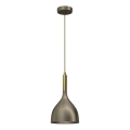 Candeeiro suspenso NOAK 1xE27/15W/230V latão/dourado