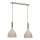 Candeeiro suspenso NOAK 2xE27/15W/230V bege/dourado