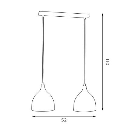 Candeeiro suspenso NOAK 2xE27/15W/230V branco