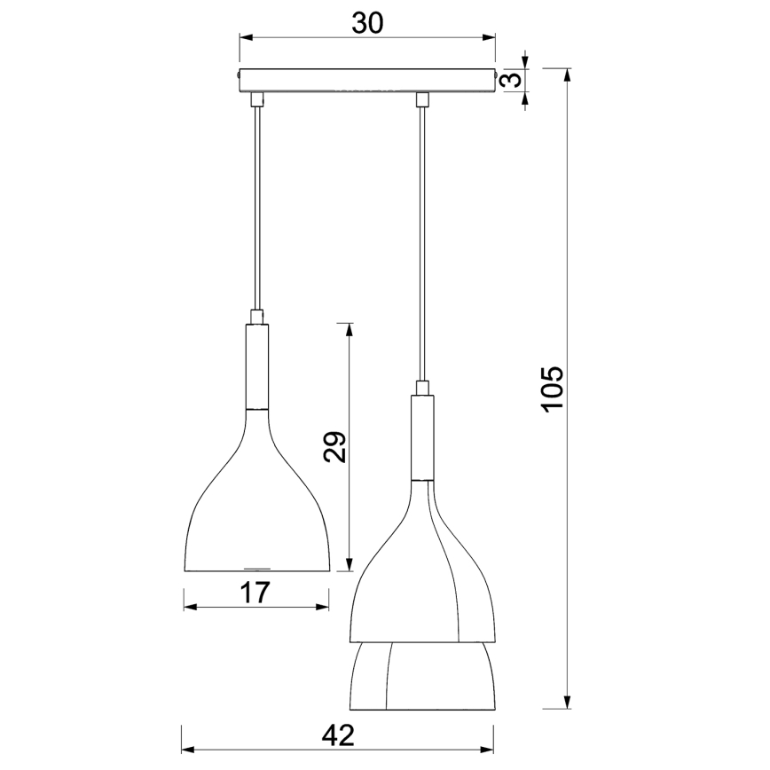 Candeeiro suspenso NOAK 3xE27/15W/230V bege/dourado