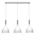 Candeeiro suspenso NOAK 3xE27/15W/230V branco/cromado brilhante