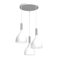 Candeeiro suspenso NOAK 3xE27/15W/230V branco/cromado brilhante