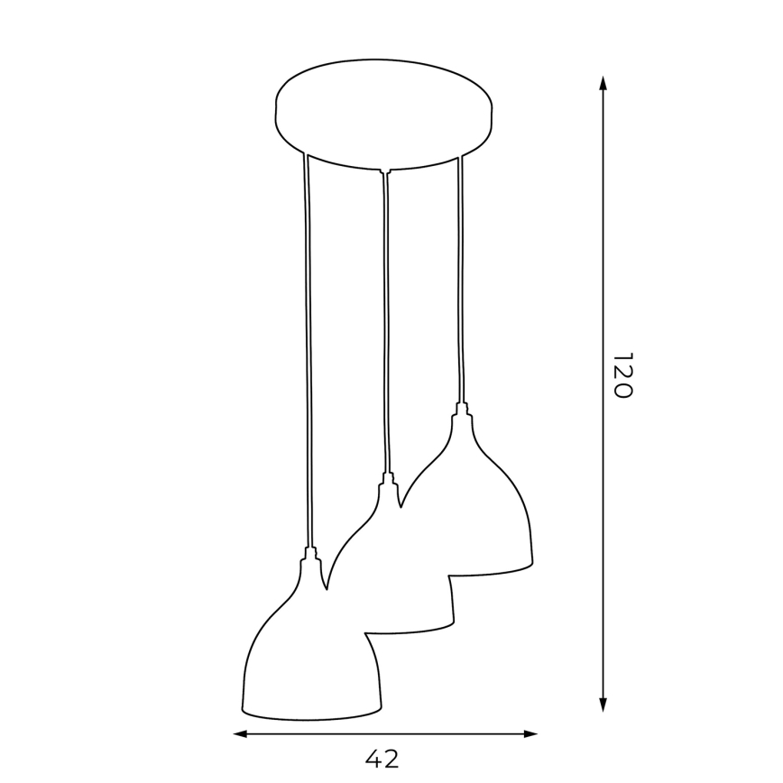Candeeiro suspenso NOAK 3xE27/15W/230V cinzento